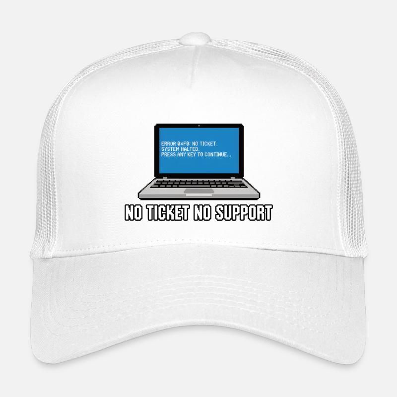 No Ticket No Support Admin IT-Support Spruch - Kinder Trucker-Cap - Weiß
