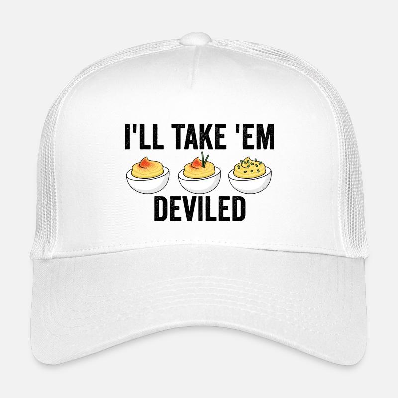 I'll take them, devilish Thanksgiving eggs Kids’ Trucker Cap