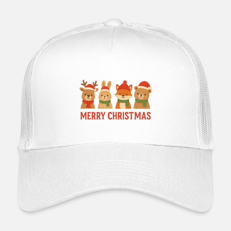 Weihnachts-Tierfreunde-Text - Kinder Trucker-Cap - Weiß