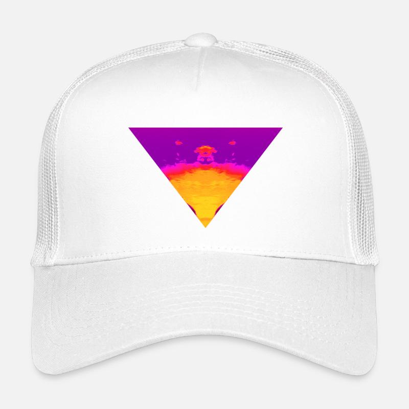 Neon Vortex, Cyber Sunset - Kinder Trucker-Cap - Weiß