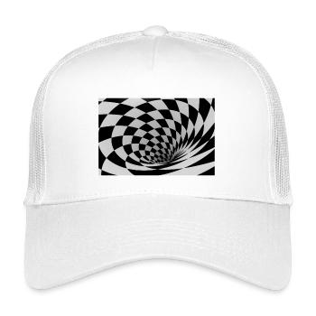 Hypnotic Black and White Spiral - Kids’ Trucker Cap - white - Front