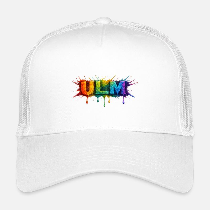 Regenbogenfarben ULM Schriftzug Kinder Trucker-Cap