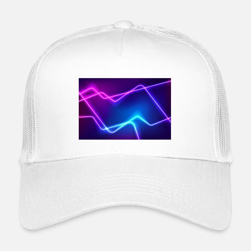 Neon Linienfluss - Kinder Trucker-Cap - Weiß