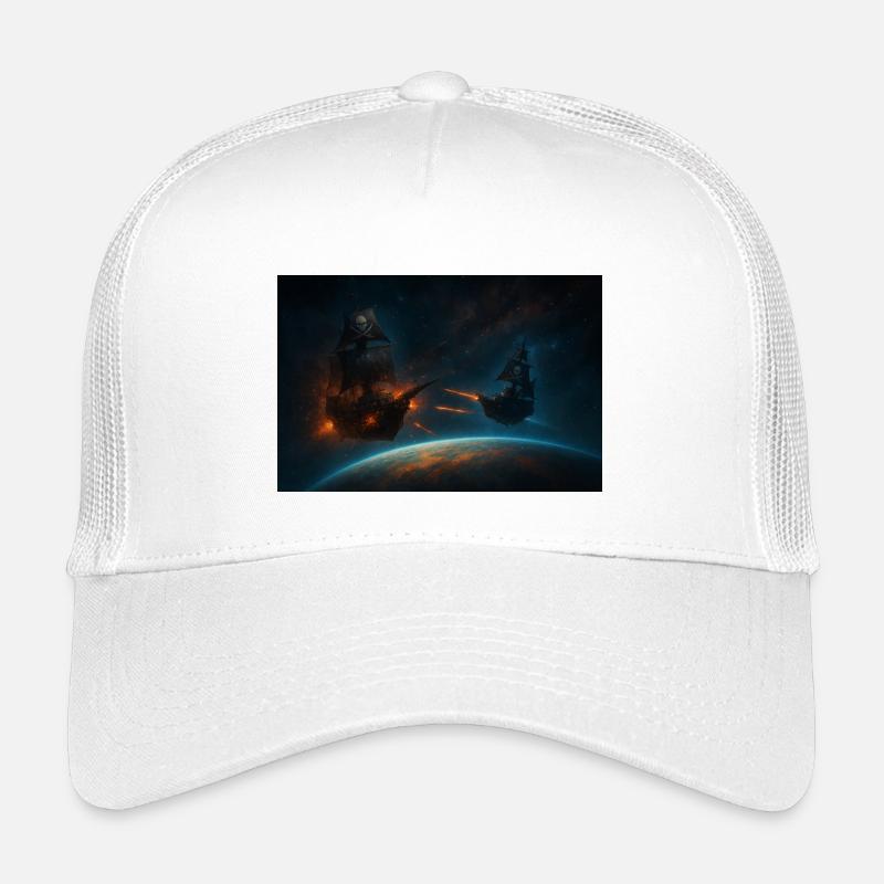 Kosmische Freibeuter im Weltraumduell - Kinder Trucker-Cap - Weiß