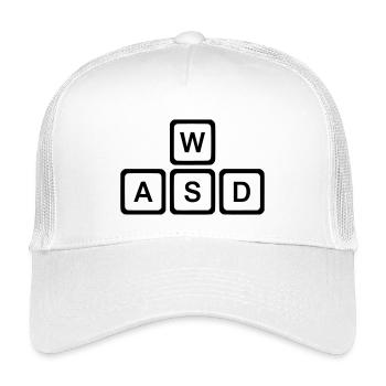 WASD Tasten PC Gaming Nerd Vektor - Kinder Trucker-Cap - Weiß - Vorne