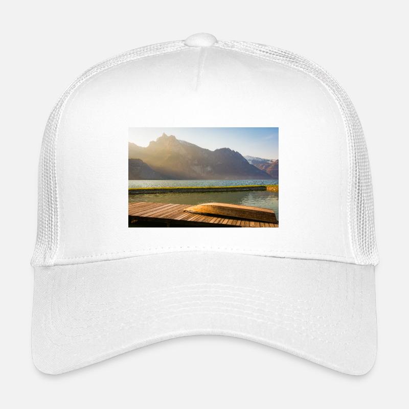 Morgen am Bergsee - Kinder Trucker-Cap - Weiß