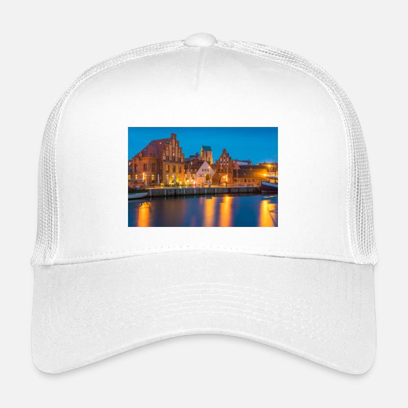 Wismar am Abend - Kinder Trucker-Cap - Weiß