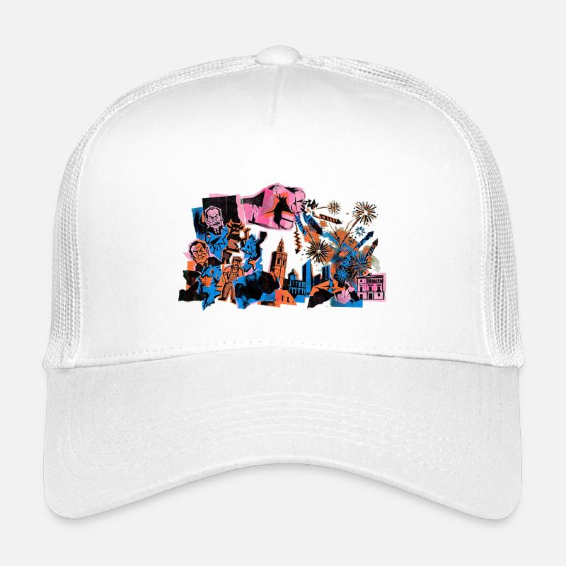 Fallas De Valencia Fireworks Risograph Kids’ Trucker Cap