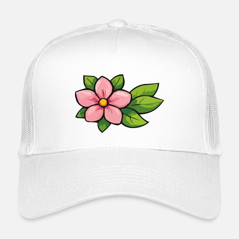 Rosa Blüte mit grünen Blättern Kinder Trucker-Cap