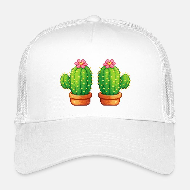 Pixelkaktus Zwillinge im Topf Kinder Trucker-Cap