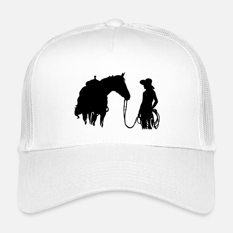 Frau mit Pferd - Kinder Trucker-Cap - Weiß