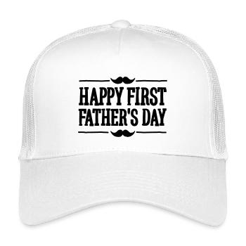 Happy 1st ( first ) father's day - Kids’ Trucker Cap - white - Front