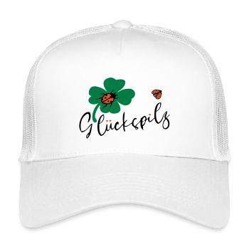 Glückspilz Kleeblatt Glück - Kinder Trucker-Cap - Weiß - Vorne