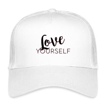 Love Yourself lettering Pascal Voggenhuber - Kids’ Trucker Cap - white - Front