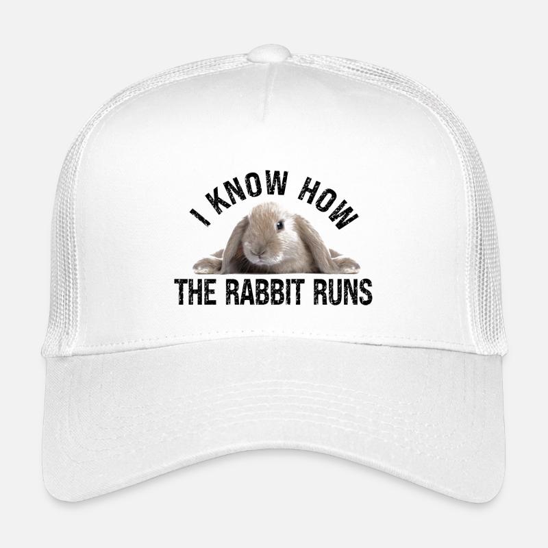 Kaninchen  I know how the rabbit run Denglisch - Kinder Trucker-Cap - Weiß