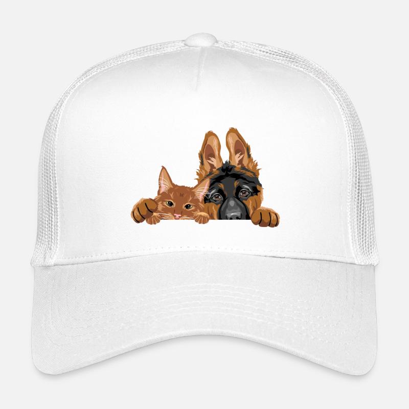 Mignon chien chiot berger allemand et chat roux Casquette trucker enfant