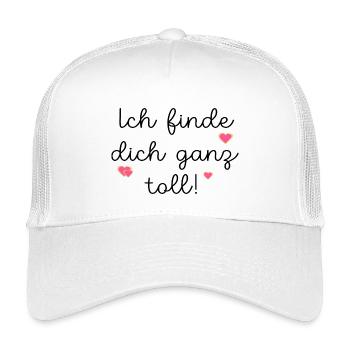 FREUNDSCHAFT TOLL FINDEN - Kinder Trucker-Cap - Weiß - Vorne
