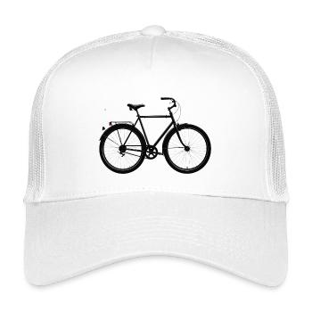 Minimalistisches schwarzes Fahrrad - Kinder Trucker-Cap - Weiß - Vorne