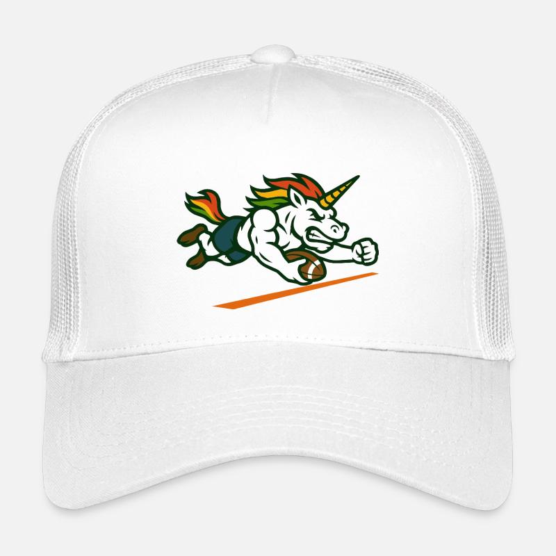 Einhorn-Fußball-Maskottchen-Design Power Runner Kinder Trucker-Cap