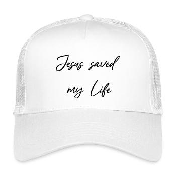 Jésus m’a sauvé la vie - Sauvé par la grâce - Casquette trucker enfant - blanc - Devant