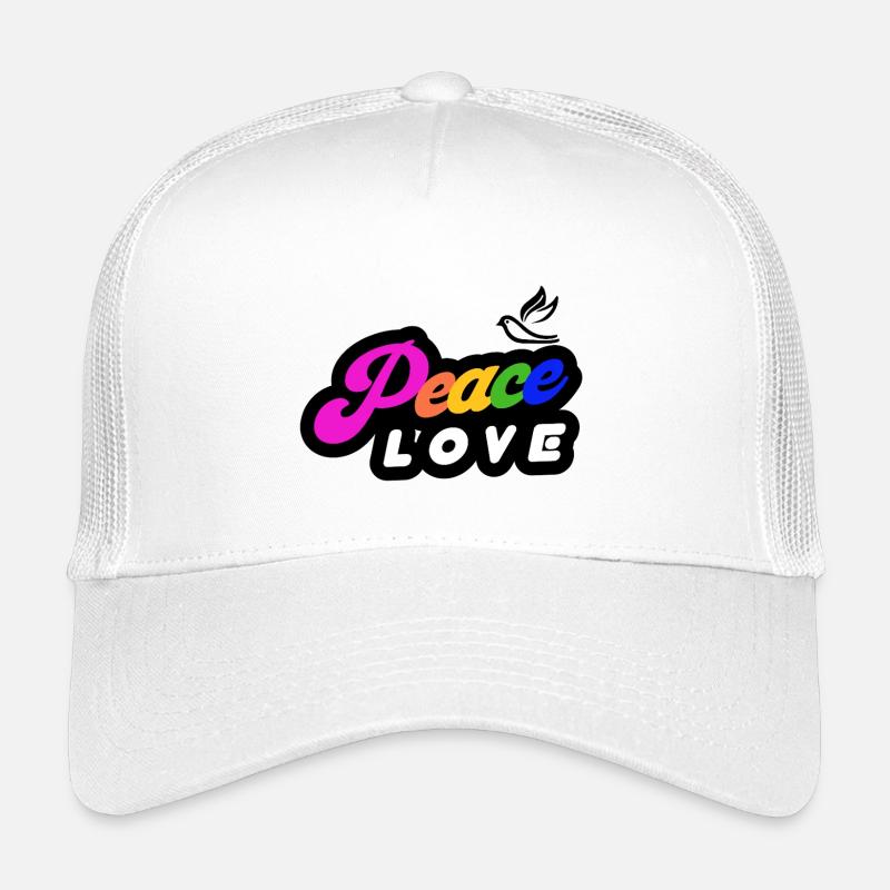Peace Love Regenbogen Retro Kinder Trucker-Cap