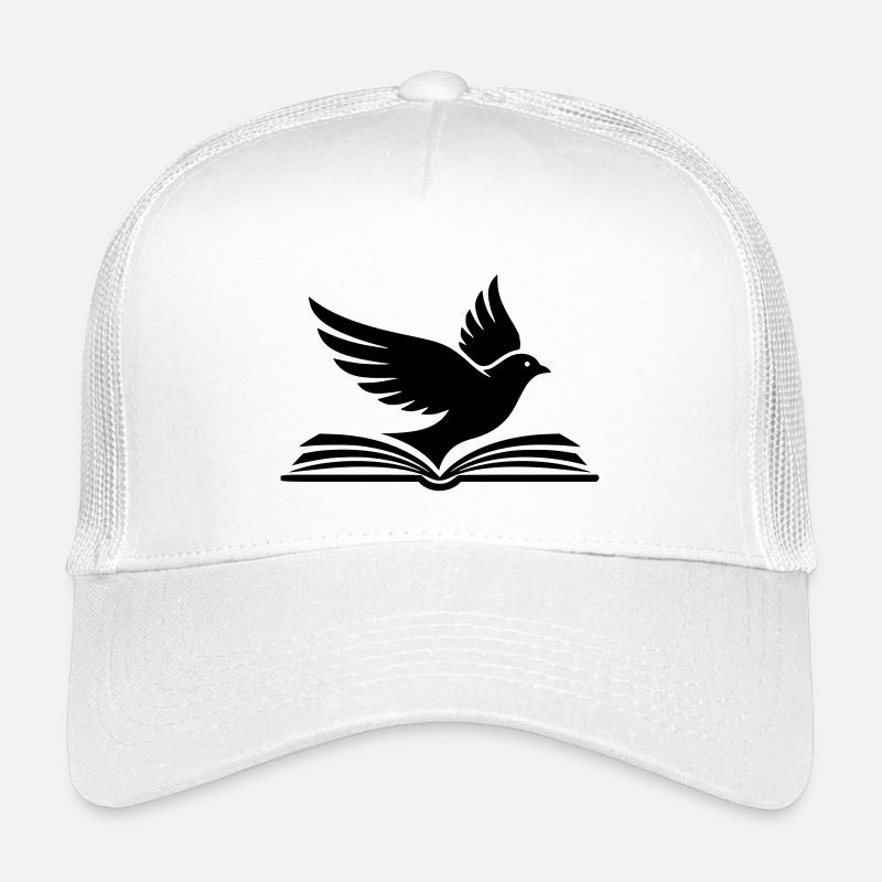  Buch Vogel Silhouette Schwarz Kinder Trucker-Cap