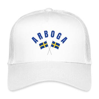 Arboga – Schwedische Flaggen - Kinder Trucker-Cap - Weiß - Vorne
