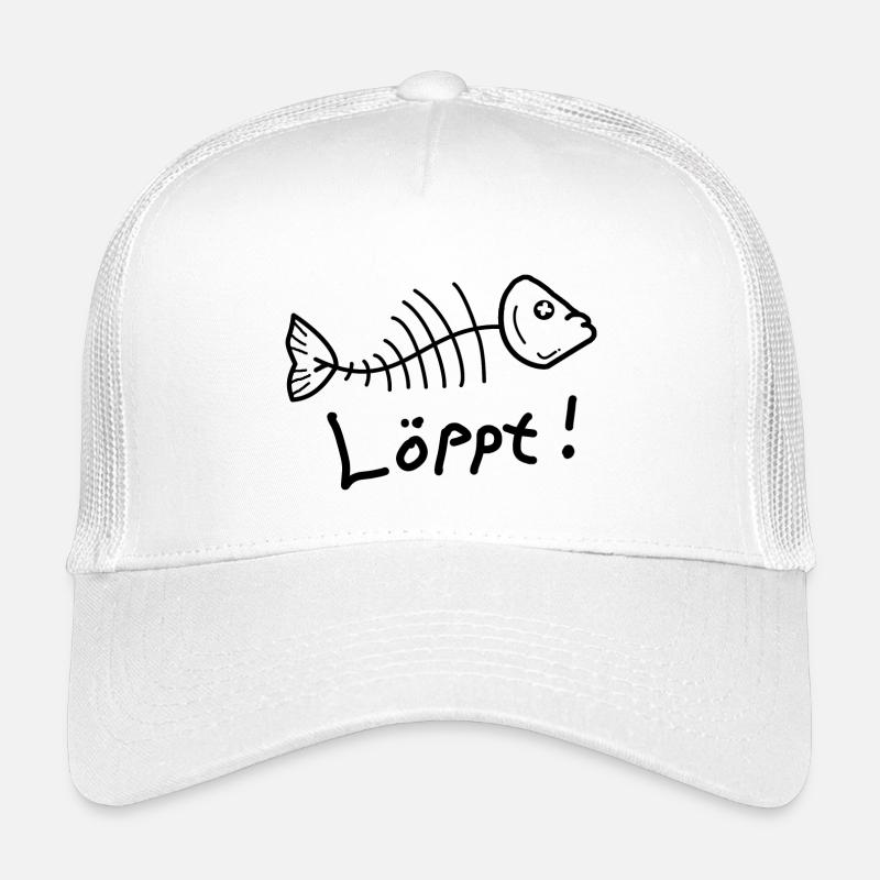 Fischgräte Löppt Läuft Plattdeutsch - Kinder Trucker-Cap - Weiß