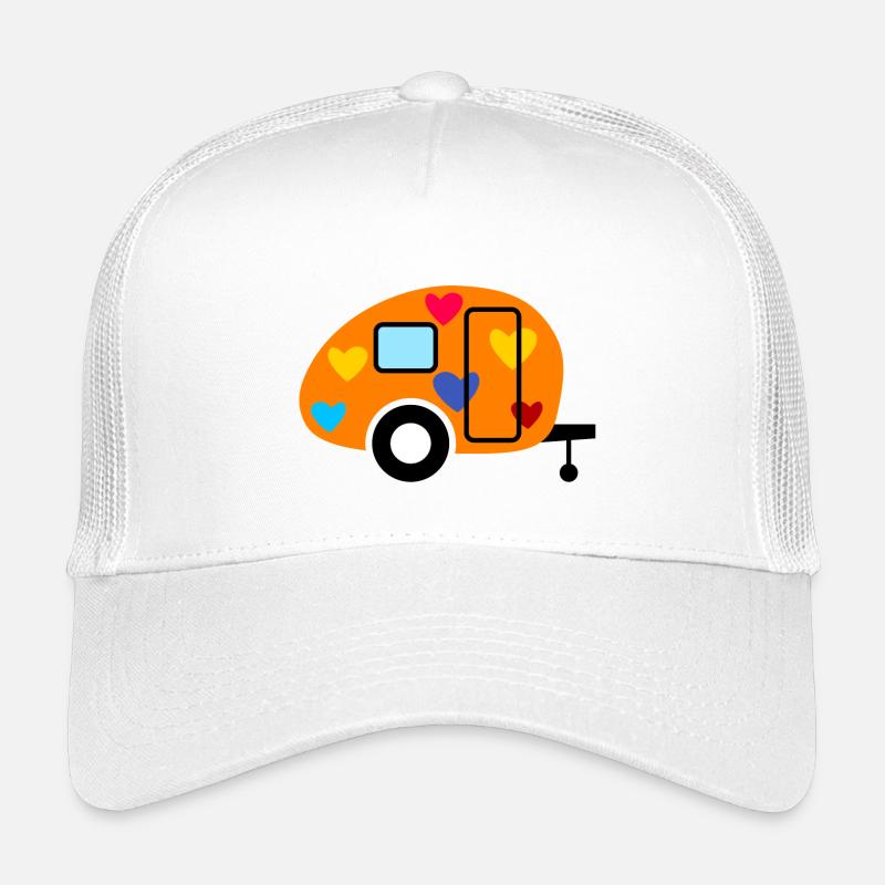 Caravan Herz Wohnwagen Campingplatz Camper bunt Kinder Trucker-Cap
