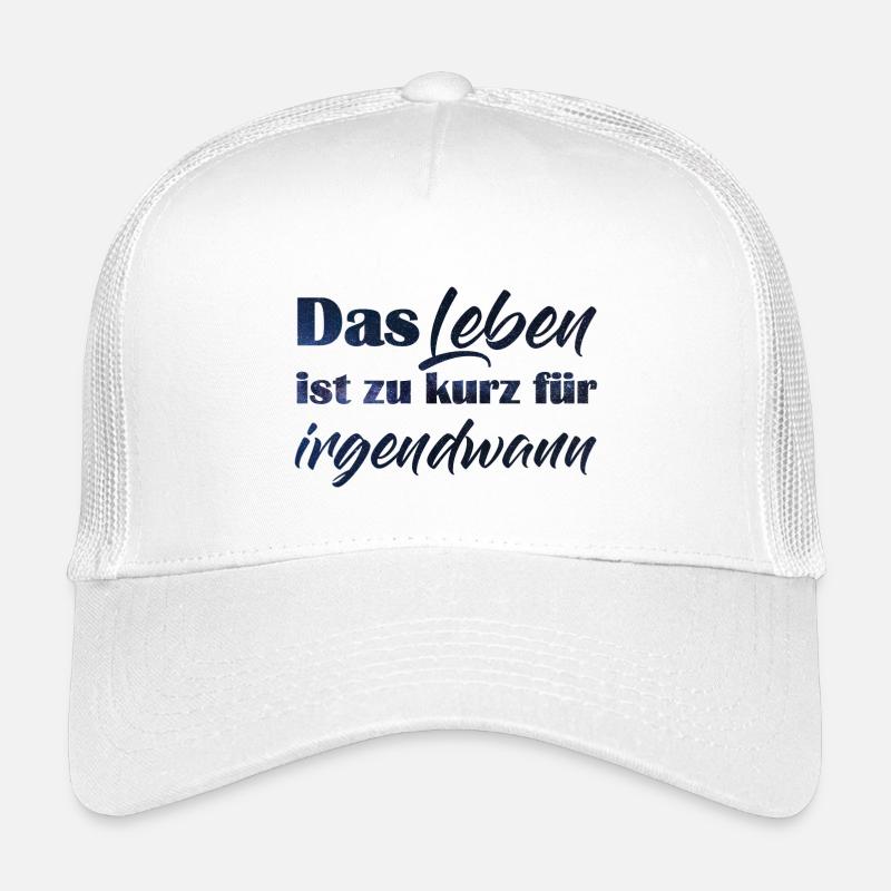 Kurze Lebensweisheit in handschriftlichem Design - Kinder Trucker-Cap - Weiß