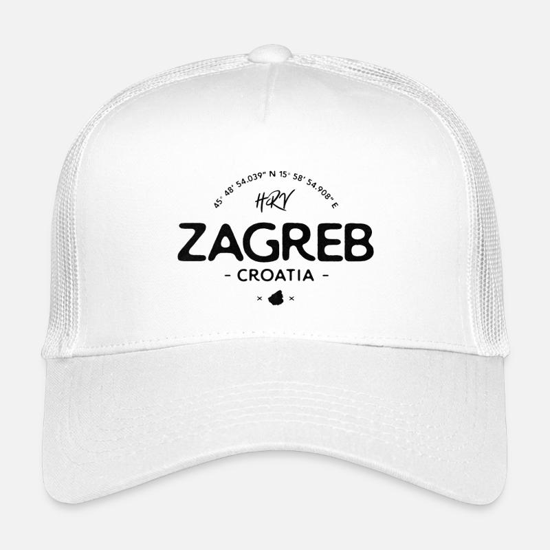 Zagreb Croatia Distressed Herz Logo - Kinder Trucker-Cap - Weiß
