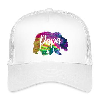Bären Vater Batik Tie Dye Bär - Kinder Trucker-Cap - Weiß - Vorne