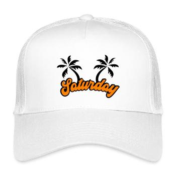 Samedi Le design du week-end - Casquette trucker enfant - blanc - Devant