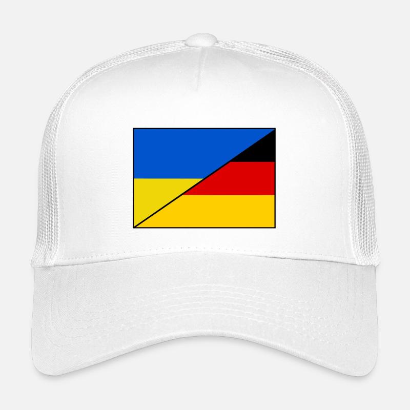 Ukraine Deutschland Flagge, Patch - Kinder Trucker-Cap - Weiß