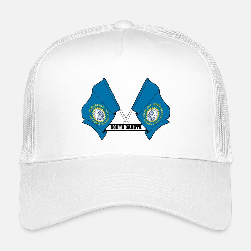 Two flags text SOUTH DAKOTA Kids’ Trucker Cap
