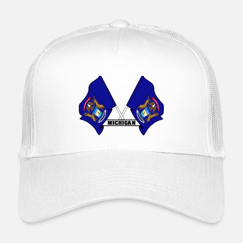 Deux drapeaux texte MICHIGAN Casquette trucker enfant
