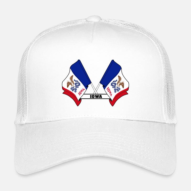 Texte à deux drapeaux IOWA Casquette trucker enfant