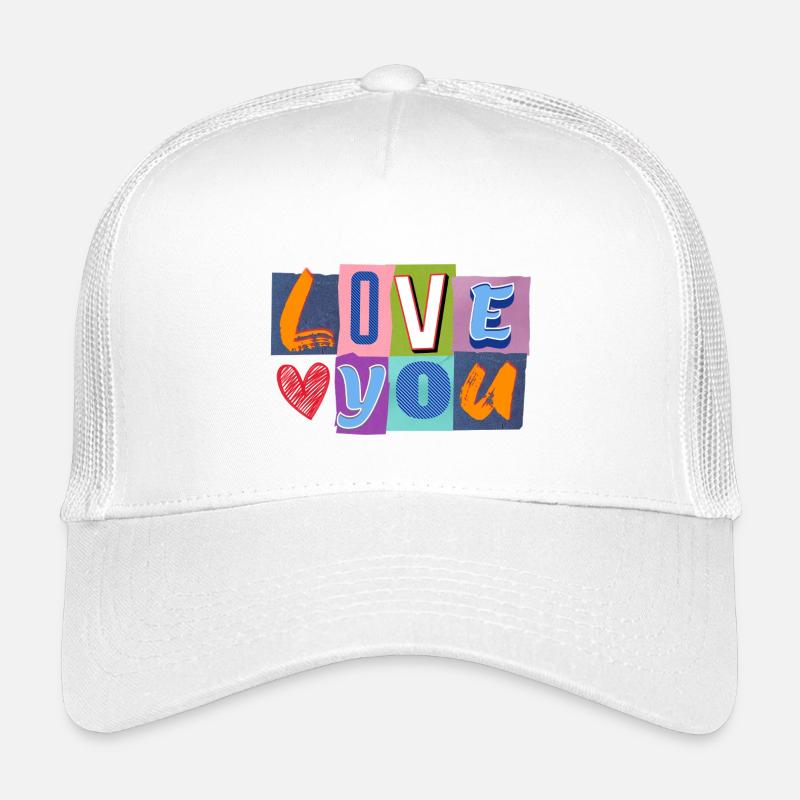 Liebe in Bunt-Collage - Kinder Trucker-Cap - Weiß
