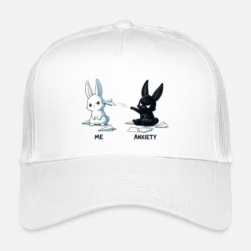 Angst Hase Meme Design - Kinder Trucker-Cap - Weiß