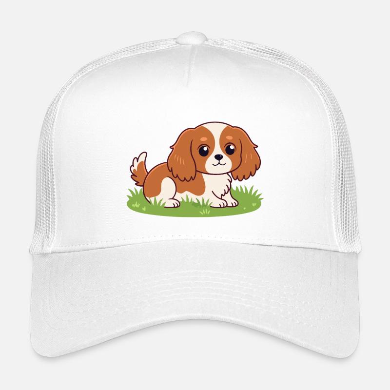 Chiot Cavalier Cartoon sur Herbe Casquette trucker enfant