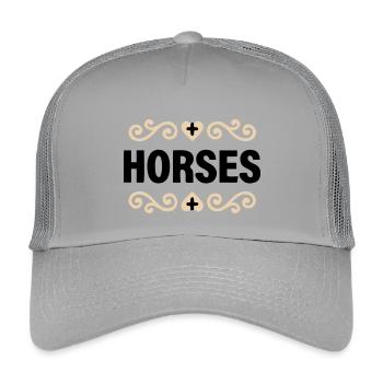 Noble Horses lettering riding - Kids’ Trucker Cap - light grey - Front