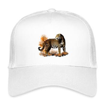 Leopard - Kinder Trucker-Cap - Weiß - Vorne