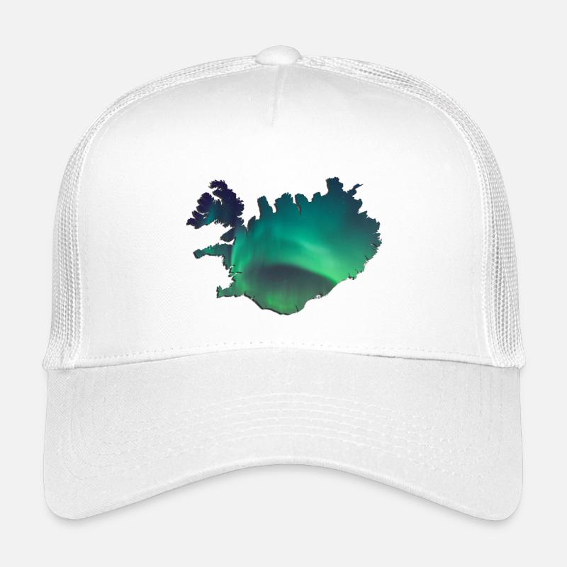 Iceland Iceland Northern Lights Topography Design Kids’ Trucker Cap