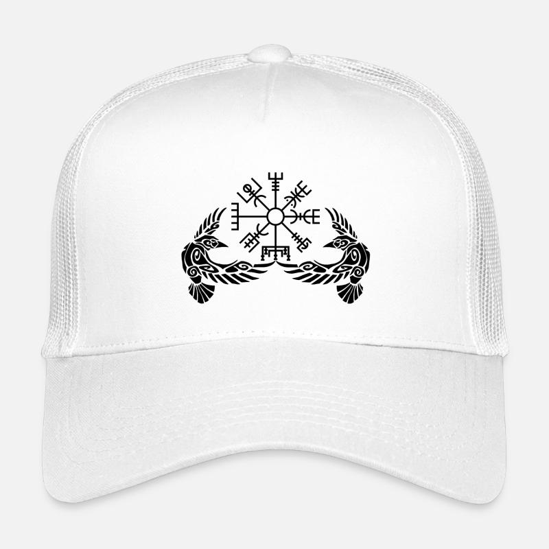 Schwarze Krähen und Wikingerkompass - Kinder Trucker-Cap - Weiß