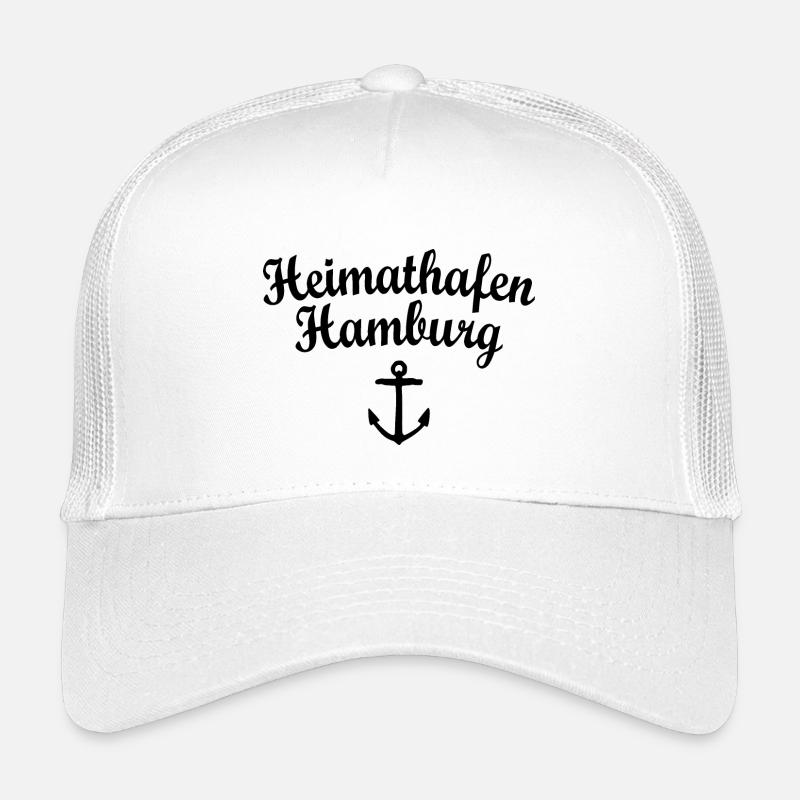 Heimathafen Hamburg (Schwarz) Kinder Trucker-Cap