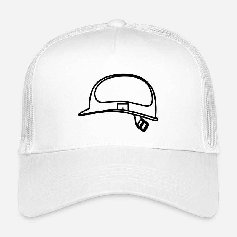 Helm Bauarbeiter Umriss Smybol - Kinder Trucker-Cap - Weiß