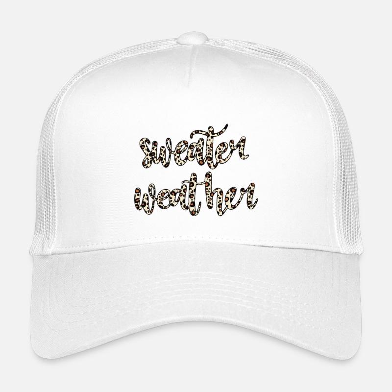 Sweater Weather – Trend Design 🐆🍂 - Kinder Trucker-Cap - Weiß