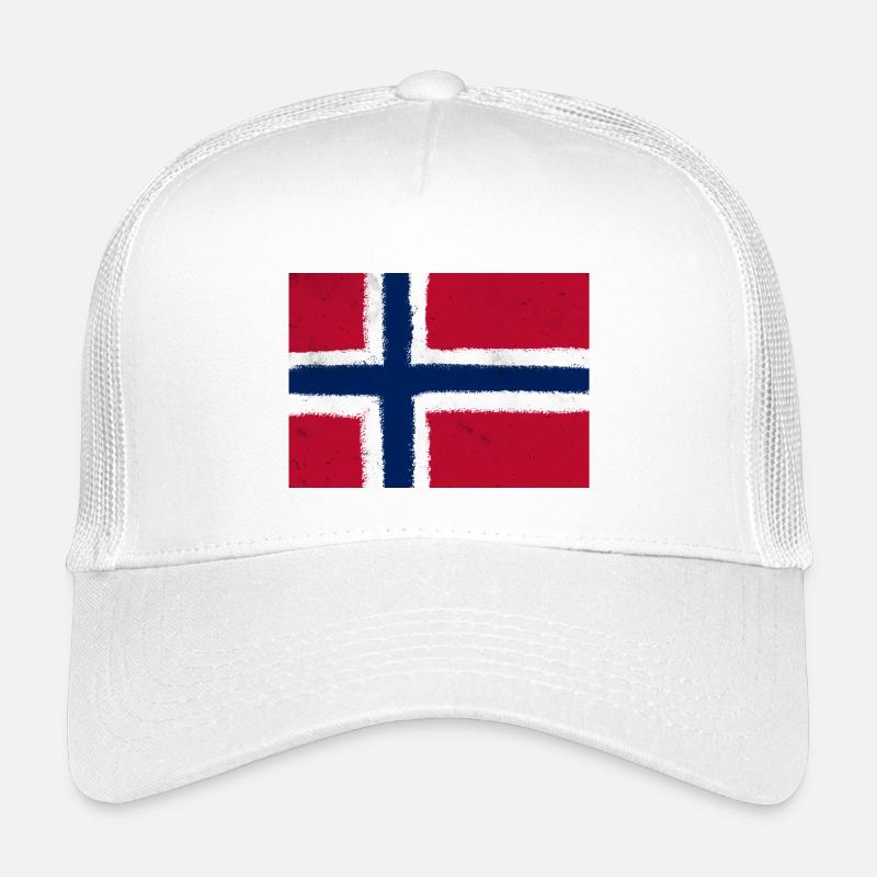 Flagge von Norwegen - Kinder Trucker-Cap - Weiß