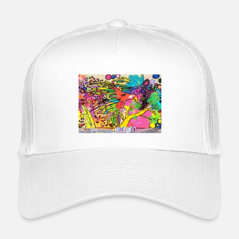 Bunter Papagei - Kinder Trucker-Cap - Weiß