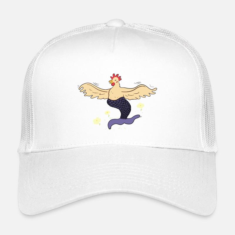 Joyeuse poule-sirène - Casquette trucker enfant - blanc